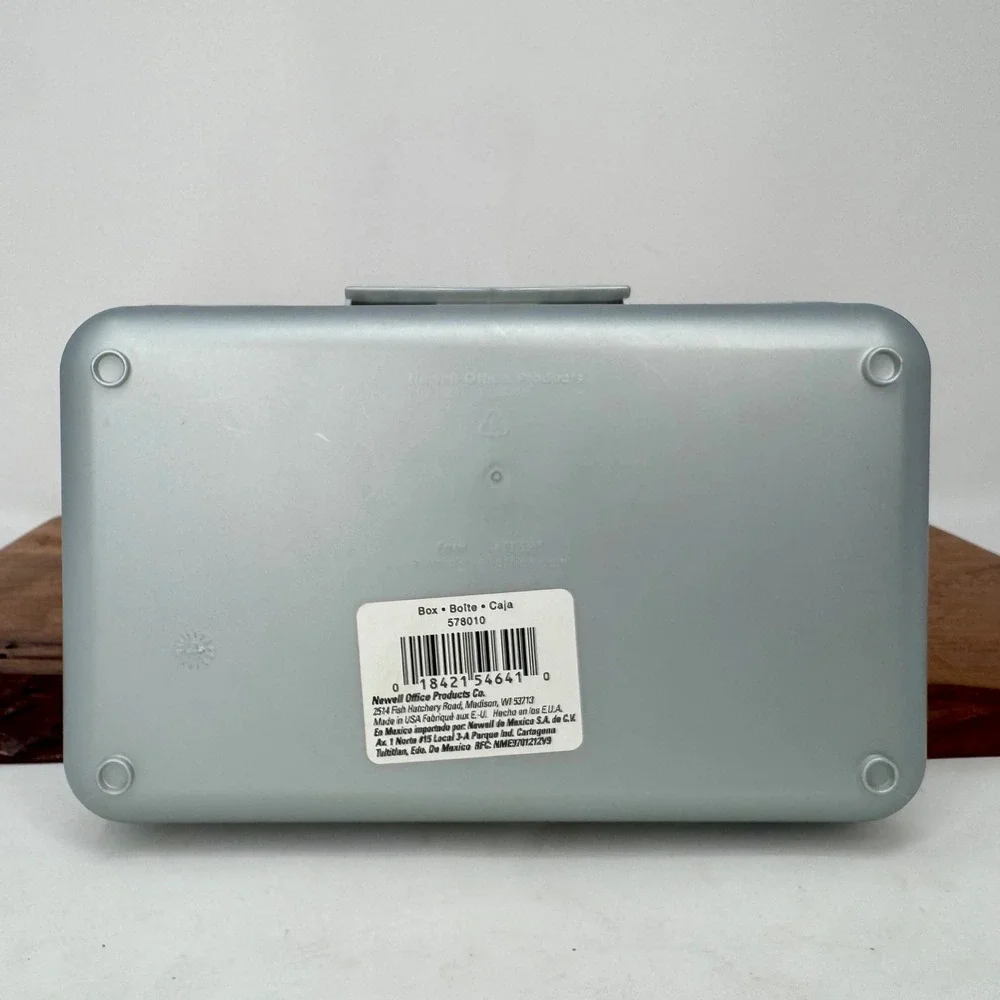 Vintage SpaceMaker Pencil Box Silver Metallic Office Products Retro Y2K